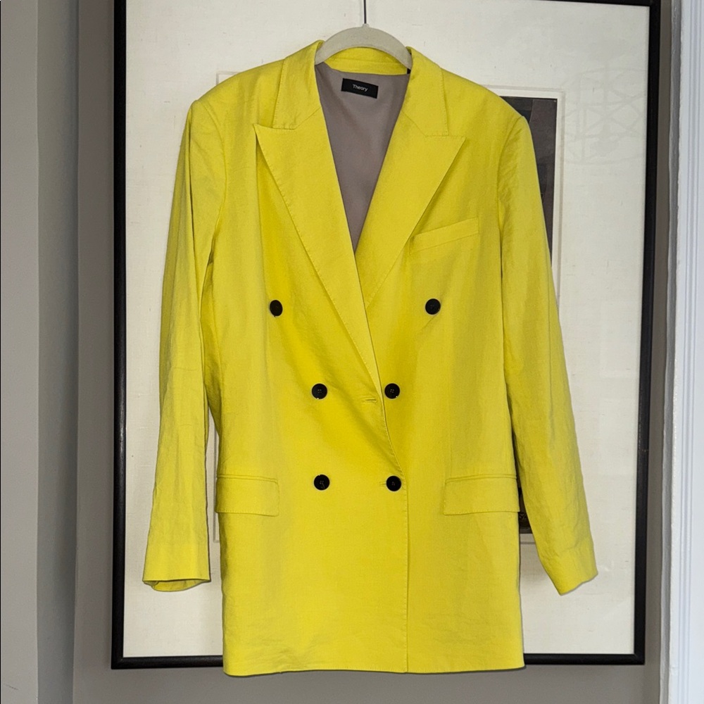 Theory Lemon Double-Breasted Blazer